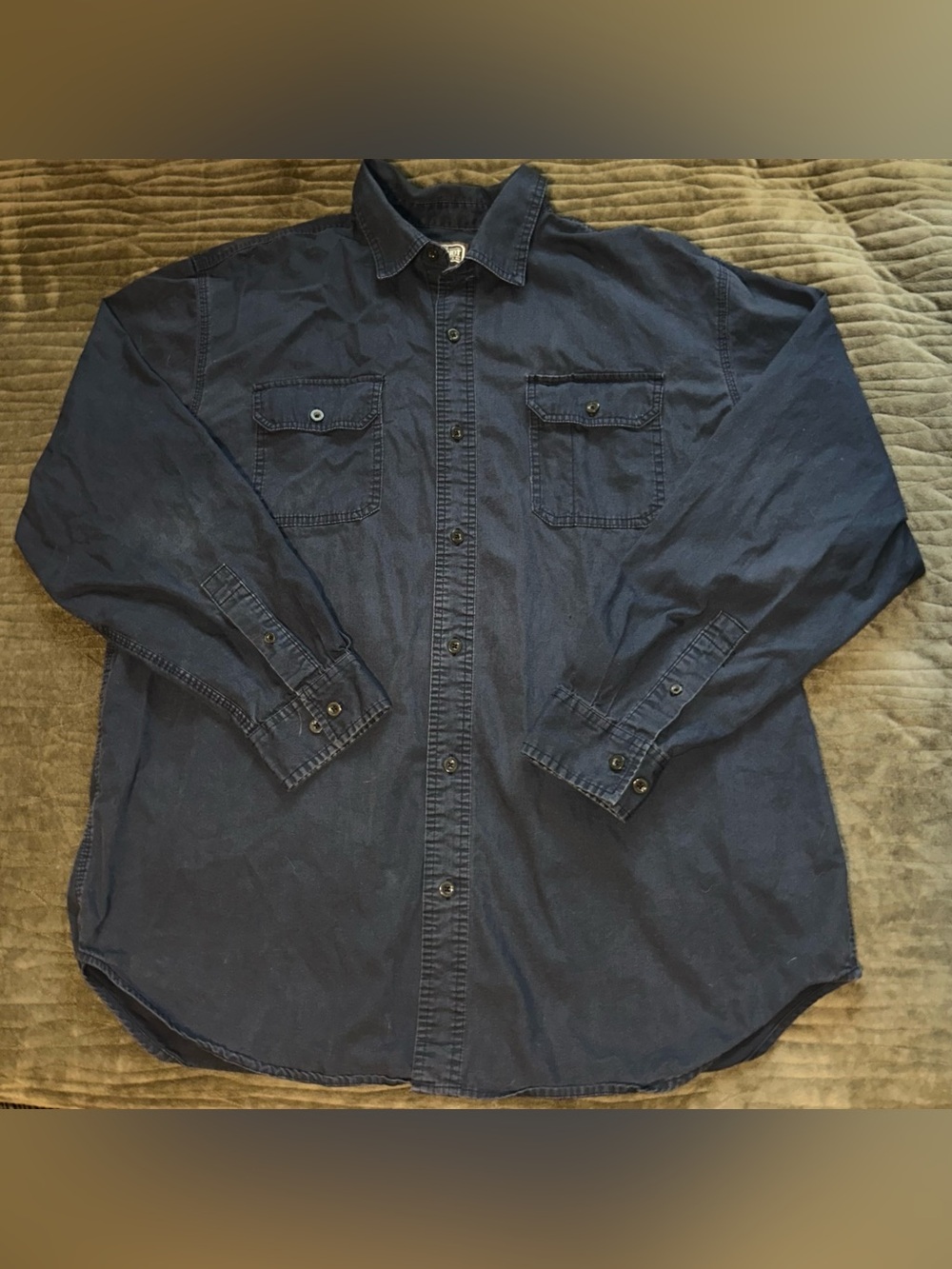 C.E. Schmidt Workwear XLT Men’s Button Down Shirt long Sleeve Tall Navy Blue